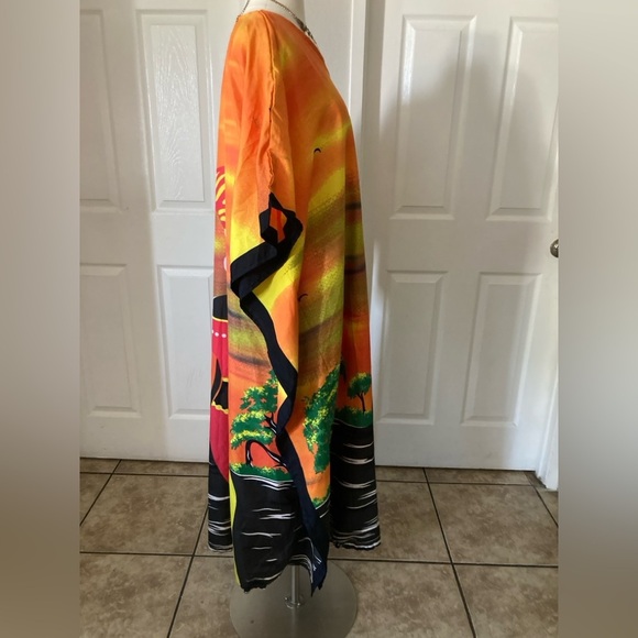 Kaftan For Plus Size Women Tribal Printed Multicolor - Picture 8 of 12